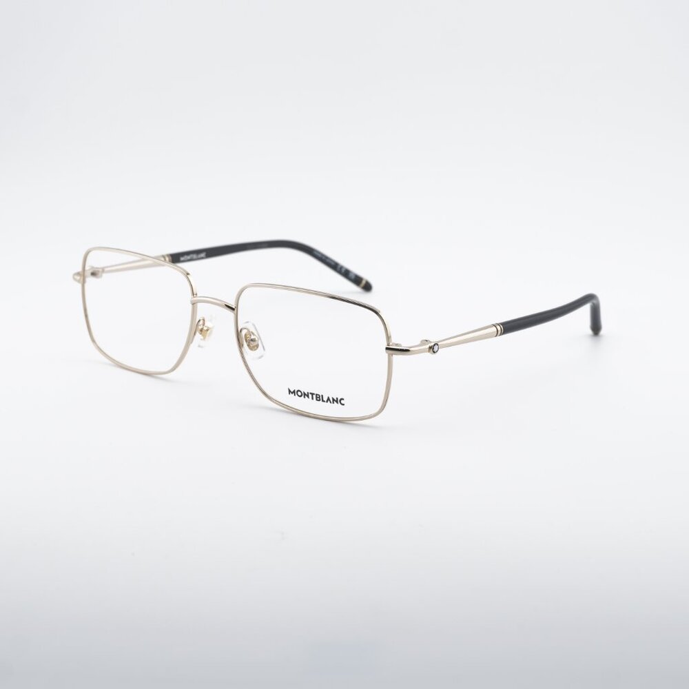 Montblanc MB0072O 003 Eyeglasses Gold/Black 57mm Rectangle Frame
